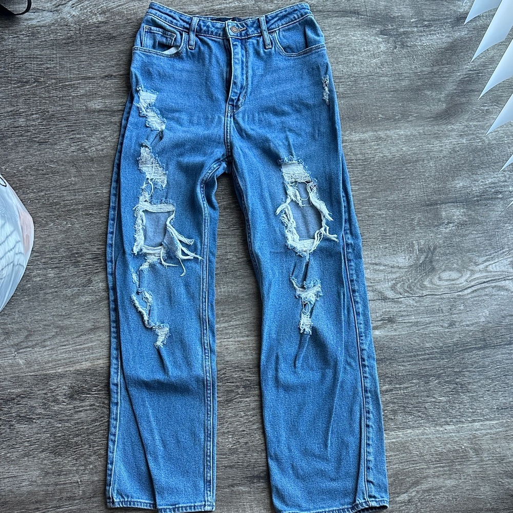 Hollister Light Blue Ultra High-Rise Dad Jeans